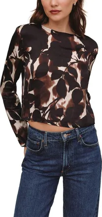 Bella Dahl Floral Printed Long Sleeve Top in Shadow Floral Print at Nordstrom, Size X-Small