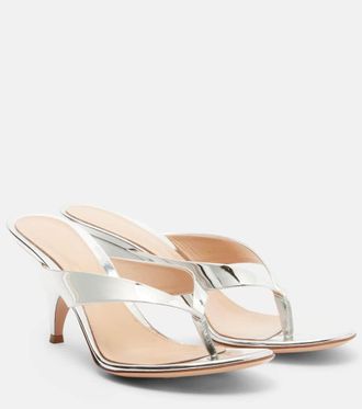 Gianvito Rossi Sandalias de piel metalizada