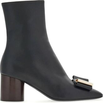 Ferragamo Ferragamo Double Bow Leather Ankle Boots