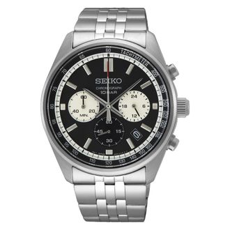 Seiko Essentials Chronograph Quartz Black Dial Mens Watch ssb429