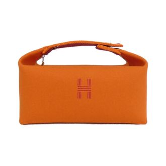 Herm&egrave;s Orange Canvas Pouch (Pre-Owned)