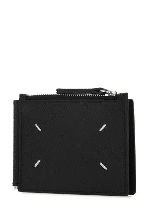 Maison Margiela Mens Black Leather Card Holder T8013 Portafogli Wallet