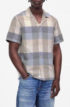 Madewell Short Sleeve Button-Up Shirt in Cotton-Linen Blend in Seaside Multi at Nordstrom Rack, Size Xx-Large