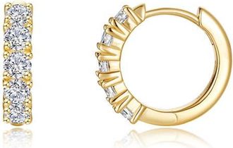 Lafonn Bella Pav&eacute; Simulated Diamond Huggie Hoop Earrings in Gold at Nordstrom