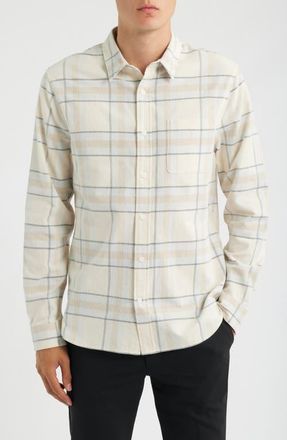 Vince Holme Plaid Cotton Corduroy Button-Up Shirt in Blanco Combo at Nordstrom, Size Xx-Large