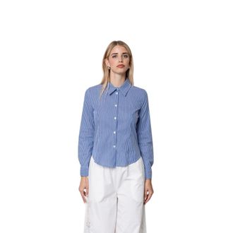 Kaos Kaos, Dames, Blouses & Shirts, Blauw, Maat: XS Katoen