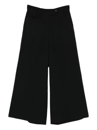 Yohji Yamamoto zip-fastening trousers - women - Virgin Wool - 2 - Black