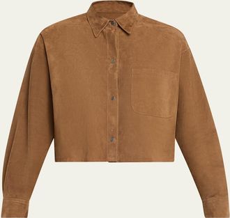 TWP Little Big Joe Suede Button-Front Shirt