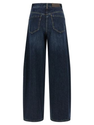 Brunello Cucinelli Wide-Leg Cotton Denim Jeans - Blue
