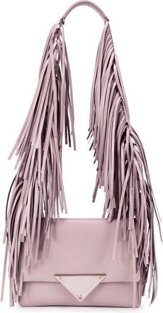 Sara Battaglia Fringe Pink Powder Blush Bag