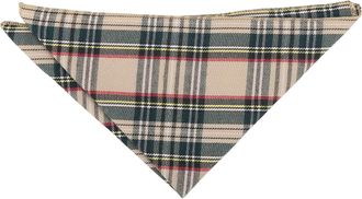DQT Mens Tartan Plaid Handkerchief Pocket Square | Beige