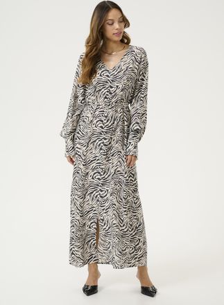 Kaffe Jurk Loose fit Black Oyster/Moonstruck Animal dark grey