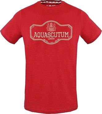 Aquascutum Heren Wegwijzer Logo T-Shirt (Rood)