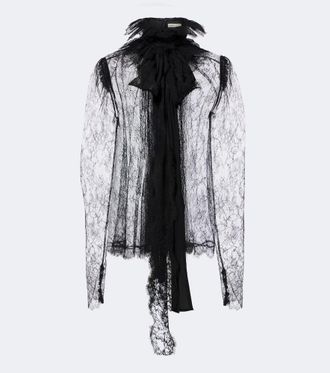 Khaite Bonnie sheer lace blouse