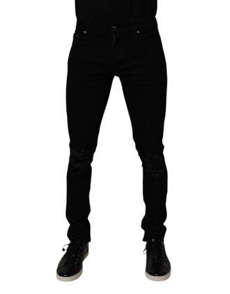 Dolce & Gabbana Black Cotton Stretch Skinny Men Denim Jeans Elastane Clothing