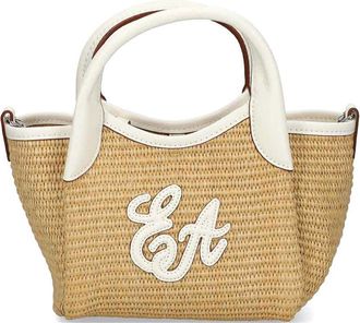 Emporio Armani Small Straw Tote Bag