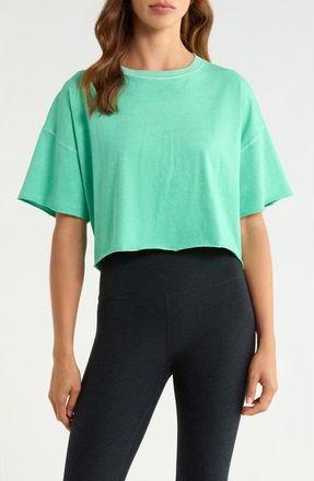 Beyond Yoga Better Than Ever Cropped T-shirt in Washed Jade Pool at Nordstrom, Size X-Large