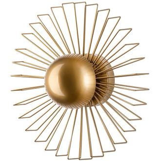 Vente-Unique Aplique De Pared De Alambre Met&aacute;lico - Dorado - P. 18 X D.45 Cm - Zyma