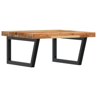 Berkfield Home Basin Shelf Wall Mounted Steel & Solid Wood Acacia in Brown