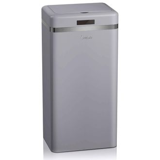 SWAN Swka4500grneu Cubo Basura Cocina Sensor De Apertura Autom&aacute;tica, Met&aacute;lico, Capacidad 45 Litros, Dise&ntilde;o Vintage Gris