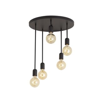 QAZQA Qazqa Plaf&oacute;n Moderno Negro 5 Luces - Facil