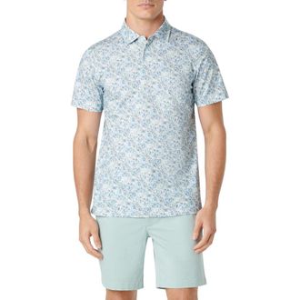 Bugatchi Victor OoohCotton Leaf Print Polo in Mint at Nordstrom Rack, Size Small