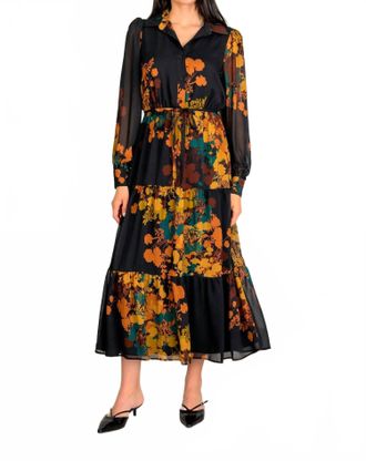 Lavender Brown Dylan Maxi Dress In Black Rust Combo