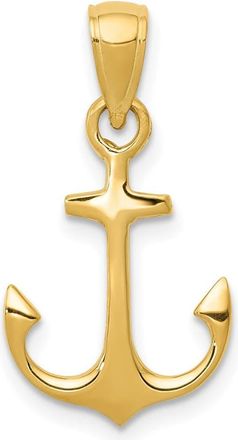 Diamond2Deal 14k Yellow Gold Anchor Pendant