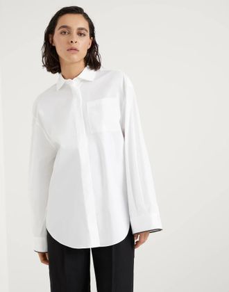 Brunello Cucinelli White Cotton Womens Shirt