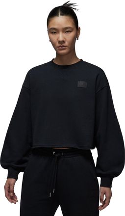 Nike Jordan (WMNS) Air Jordan Flight Fleece Mid-Length Crew Neck Sweatshirt Black IF1007-010