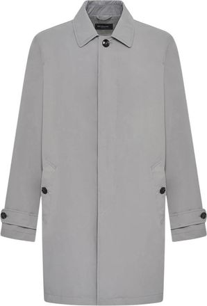Kiton Mackintosh-stijl Jas - Heren - Mantel - Grijs - 4XL - Polyester - Jassen
