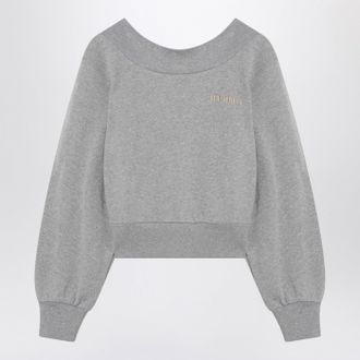 The Attico Das Attico Grey MSweatshirt in Elange/Beige mit Ausschnitt