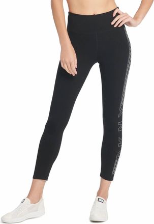 DKNY Sport High Waist Studded Logo Leggings In Rose Gold