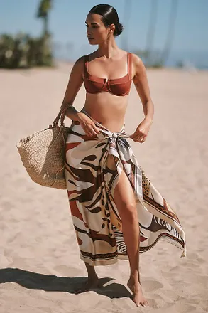 Elegancia Tropical Hats Silk Blend Sarong