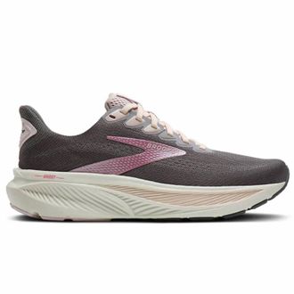 Brooks Womens Ghost 17 Running Shoes In Poppy Seed/pink/bluewash