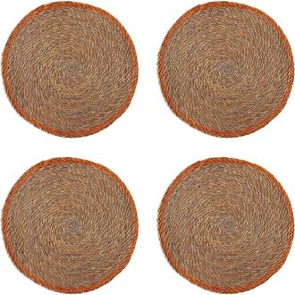 Tag Overstitch Seagrass Placemat Set of 4 Lavender-Round in Purple at Nordstrom