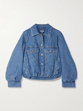 Loewe Giacca In Denim Con Arricciature - Blu