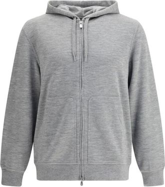 Brunello Cucinelli Kasjmier Hoodie met Verstelbare Capuchon - Heren - Vesten met rits - Grijs - 2XL - Kasjmier - Hoodies & sweatvesten