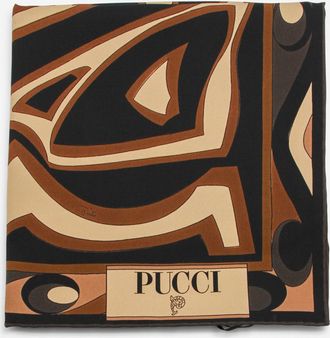 Pucci Black And Gold Silk Scarf