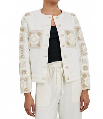 Rails Lido Long Sleeve Jacket In Vintage Ecru Crochet