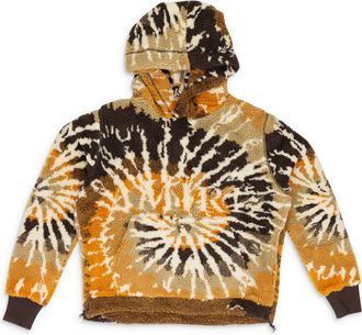 Amiri Brown / Orange Tie Dye Polar Fleece Hoodie