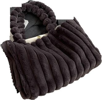 Generic Womens Plush Bags Plush Bag Shoulder For Womens Soft Crossbody Purse Velvety Tote With Chain Strap Winter Accessory(GRAY)