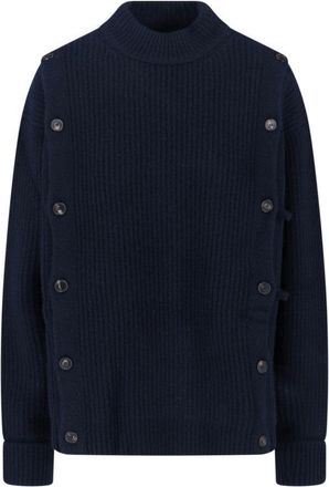 SETCHU Ribbed Wool And Cashmere Sweater - Navy