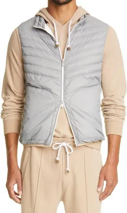 Brunello Cucinelli Quilted Down Vest in Grey at Nordstrom, Size Large