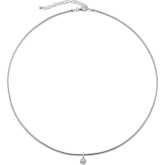Monica Vinader Solitaire Lab Grown Diamond Pendant Snake Chain Necklace in Sterling Silver/lab Dia at Nordstrom