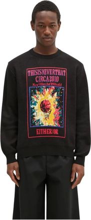 Thisisneverthat Maglione Girocollo con Cerchio da Basket - - Sweatshirts & Hoodies - Uomo - Nero - M