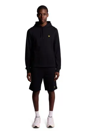 Lyle & Scott Fly Fleece Long Sleeve Hoodie in Jet Black at Nordstrom, Size X-Large