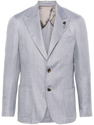 Lardini brooch-detail blazer - Grey
