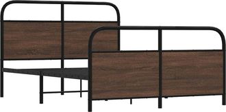 vidaXL Estructura de cama sin colchón metal marrón roble 140x200 cm Vidaxl