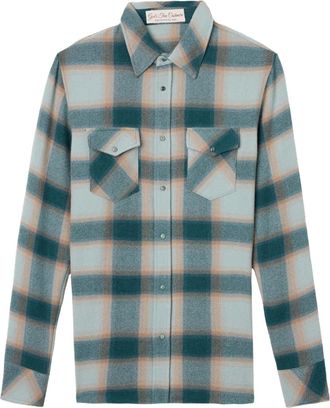 God's True Cashmere Avocado Shadow pocket checked shirt - unisex - Cashmere - S - Green